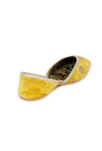Mustard Yellow Contrast Velvet Jutti image 6