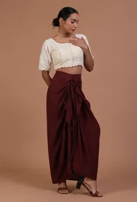 Off White Color Cotton Chikankari Blouse image 3