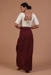 Off White Color Cotton Chikankari Blouse image 5