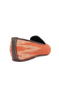 Black & Coral Pink Ikat Flat Cruelty Free Leather Ballerina image 6
