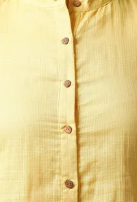 Set of 3: The Mischievious Yellow Cotton Kurta with Matching Dupatta and Pants image 4