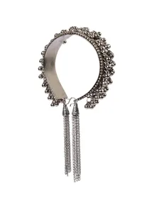 German Silver Partywear Silver Adjustable Size Ghunghru Tassel Bracelet image 4