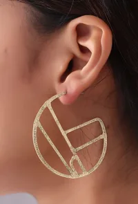 Artistic Sphere Brass Earrings image 2