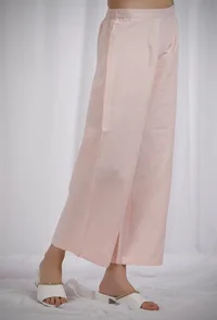 Orange Woven Cotton Striped Straight Fit Pants image 2