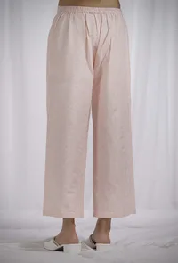 Orange Woven Cotton Striped Straight Fit Pants image 3