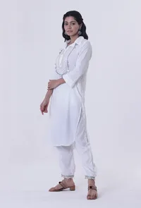 White Lurex Kurta image 4