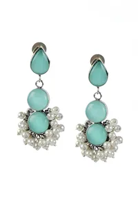 Emerald Dewdrop Chandbali Earrings image 2