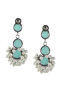 Emerald Dewdrop Chandbali Earrings image 3