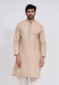 Beige Stripe Kurta image 2