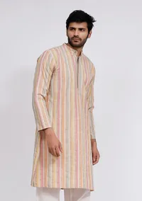 Beige Stripe Kurta image 3