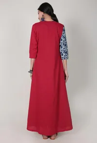 Set of 2 - Set of Hand Block Printed Bagru Cape And Dress image 2