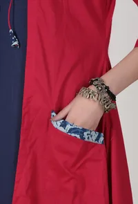 Set of 2 - Set of Hand Block Printed Bagru Cape And Dress image 4