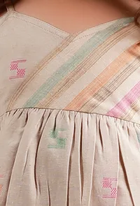 Beige Dobby Slip Dress image 4