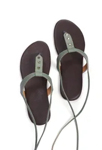 Olive Green Summer Tie Up Flats image 2