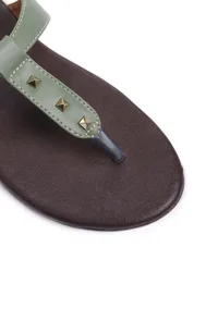 Olive Green Summer Tie Up Flats image 4