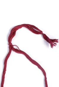 Saami Red Contrast Thread Tribal Necklace image 4