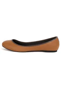 Brown Cruelty Free Leather Flat Ballerinas image 5