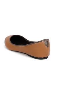 Brown Cruelty Free Leather Flat Ballerinas image 6