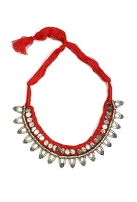 Narangi Silver Coin Tribal Necklace image 2