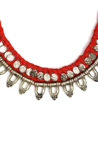 Narangi Silver Coin Tribal Necklace image 3