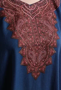 Venice Blue Kashmiri Sozni Embroidery Phiran-Free Size image 5