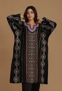 Midnight Kashmiri Embroidered Free Size Phiran- Free Size image 1