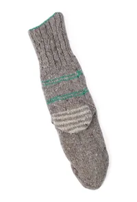Grey & Multi Hand Knitted Woolen Winter Socks image 5
