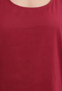 Carmine Red Sleeveless Flared Slip Kurta image 5