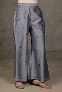 Grey Chanderi Pallazo image 2