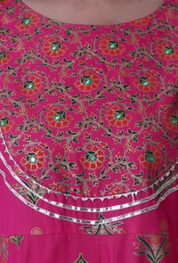 Cerise Pink Cotton Rayon Kurta image 5