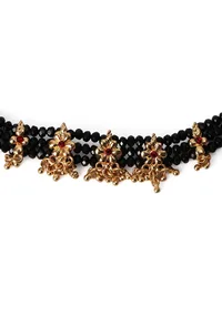 Patva Beaded Thin Choker Set With Small Stud Earrings image 4