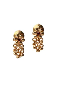 Patva Beaded Thin Choker Set With Small Stud Earrings image 6