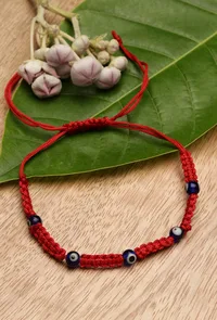 Negative Energy Shield: Adjustable Eye Fabric Bracelet image 1