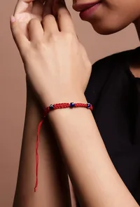 Negative Energy Shield: Adjustable Eye Fabric Bracelet image 4