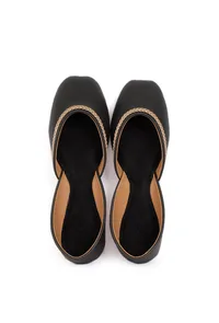 Black Sunheri Braided Juttis image 1