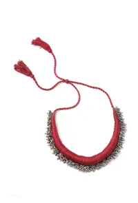 Gulrang Red Tribal Ghungroo Necklace image 2