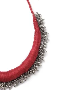 Gulrang Red Tribal Ghungroo Necklace image 3