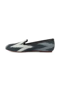 Black & Grey Ikat Print Flat Cruelty Free Leather Ballerinas image 4