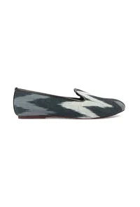 Black & Grey Ikat Print Flat Cruelty Free Leather Ballerinas image 5