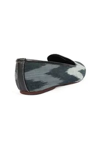Black & Grey Ikat Print Flat Cruelty Free Leather Ballerinas image 6