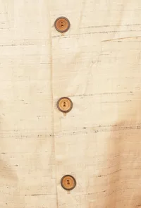 Pearl Cream Ghicha Silk Nehru Jacket image 6