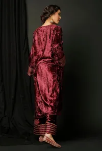 Set of 2 : Wine Velvet Phiran and Wine Velvet  Pallazo image 4
