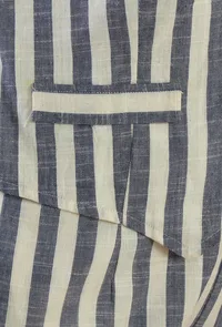 Blue & Off-White Striped Sleeveless V-Neck Button-Down Cotton Top image 5