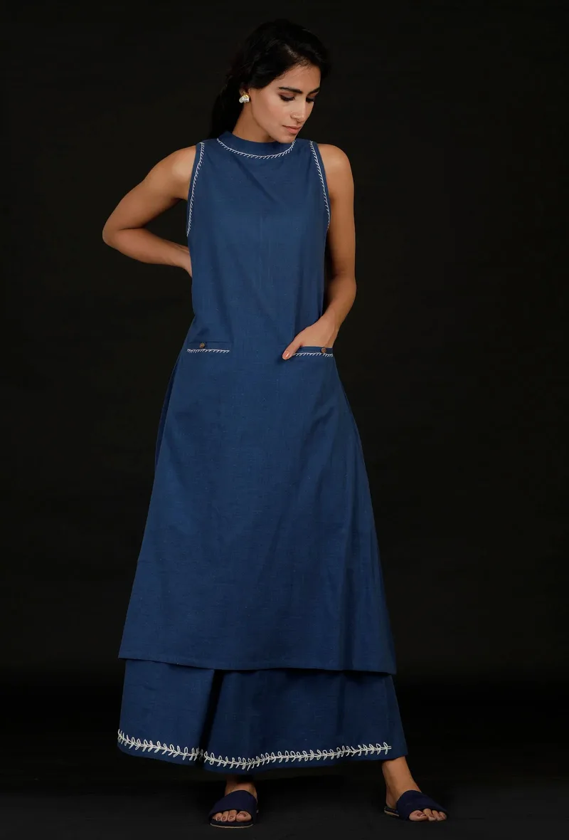 Carolina Blue Halter Kurta