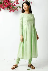 The Easy Going Light Green Cotton Kurta image 4