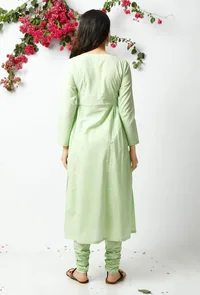 The Easy Going Light Green Cotton Kurta image 5