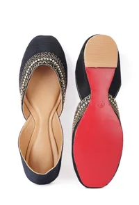 Annika Black Dori Zari Embroidery Jutti image 3