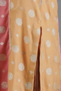 Yellow Ochre & French Pink Panelled Straight Kurta image 6