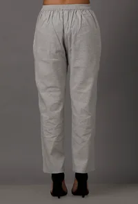 Light Blue Pure Woven Cotton Pants image 3