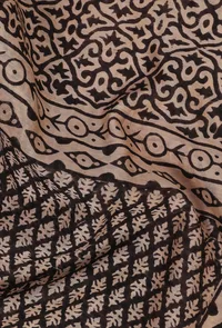 Mustard Orange Pure Bagru Chanderi Silk Dupattas image 3